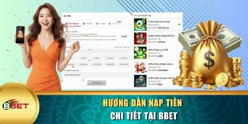 Hướng dẫn nạp tiền chi tiết tại BBET