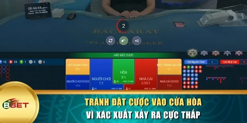 Tránh đặt cược vào cửa Hòa vì xác xuất xảy ra cực thấp